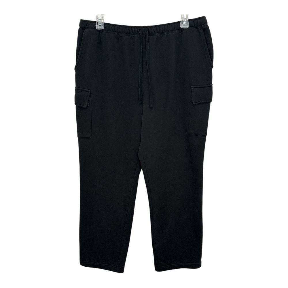 Amazon Essential Mens Size 2XL Black Fleece Cargo Lounge Sweat Pants Heavyweight